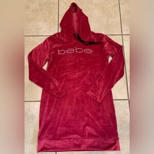 Bebe Pink Velour Hooded Nightgown. Size: Small